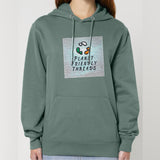 Planet Friendly Logo - Square - Ocean Light | Hoodie | Adult | Cosy | 350gsm Medium Fit | Green Bay