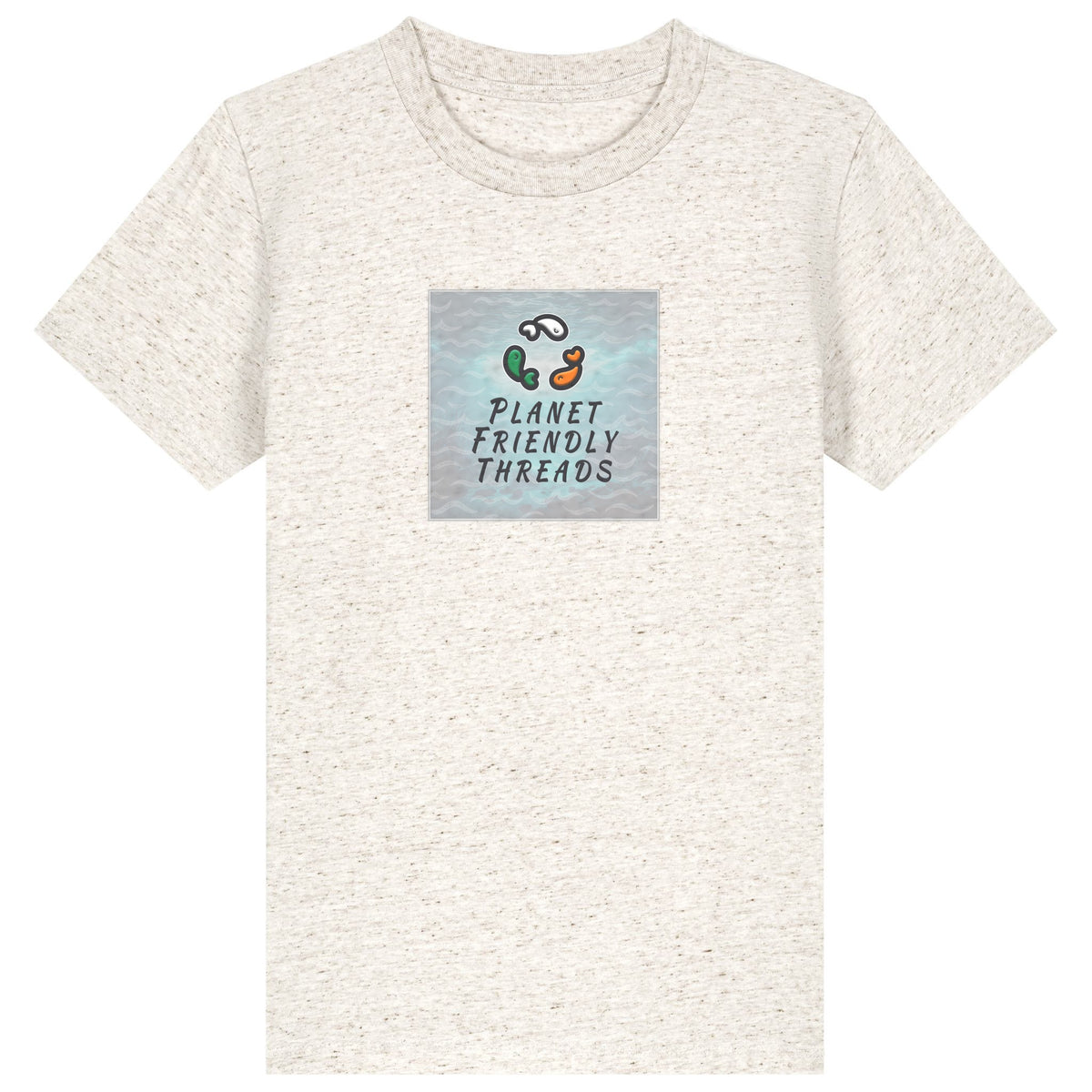 PFT Logo - SSSQUARE - Light Ocean | T-Shirt | Kids | Crewneck Short Sleeve | 155gsm Medium Fit | Eco-Heather