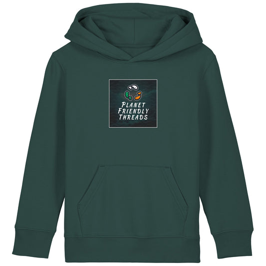 PFT Logo - dark | Hoodie | Kids | Cosy | 300gsm Medium Fit | Glazed Green
