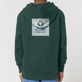 Planet Friendly Logo - Square - Ocean Light | Hoodie | Kids | Cosy | 300gsm Medium Fit | Glazed Green