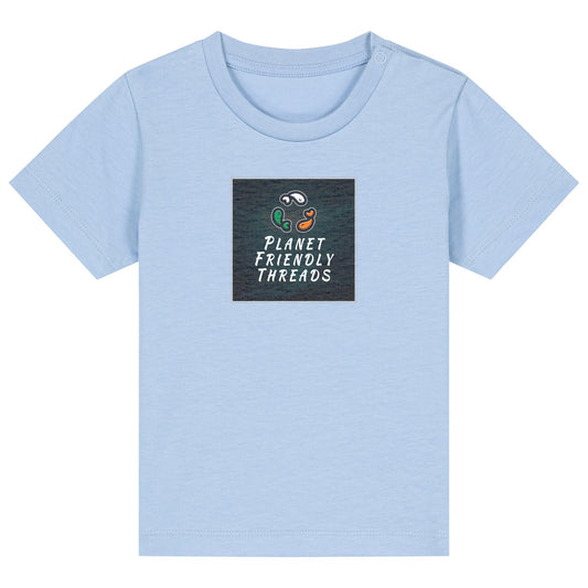 PFT Logo - dark | T-Shirt | Baby | Crewneck Short Sleeve | 155gsm Medium Fit | Blue Soul