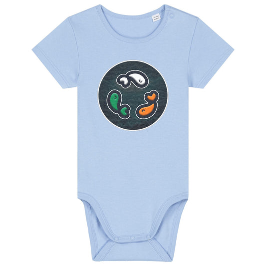PFT Fish - Circle - Dark | Other | Baby | Onesie | 210gsm Fitted | Blue soul