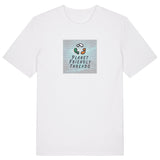PFT Logo - SSSQUARE - Light Ocean | T-Shirt | Adult | Crewneck Short Sleeve | 180gsm Medium Fit | White