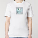 PFT Logo - SSSQUARE - Light Ocean | T-Shirt | Adult | Crewneck Short Sleeve | 180gsm Medium Fit | White