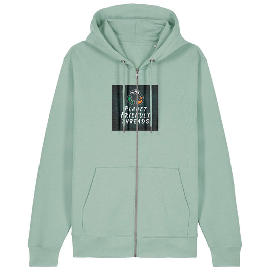 PFT Logo - dark | Hoodie | Adult | Zip | 350gsm Medium Fit | Aloe